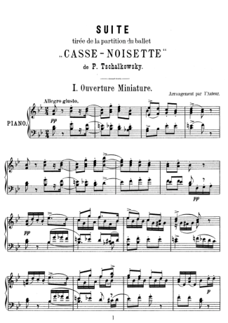 Tchaikovsky Ouverture Miniature (The Nutcracker Suite) score for Piano