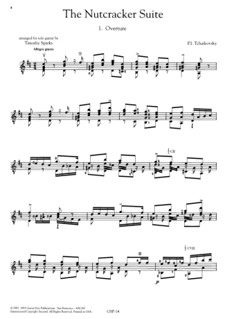 Tchaikovsky Overture (The Nutcracker Suite) score for Acoustic Guitar