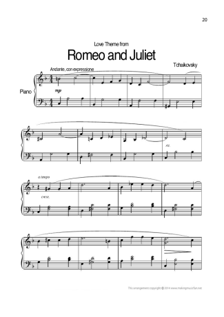 Tchaikovsky Romeo And Juliet score for Piano