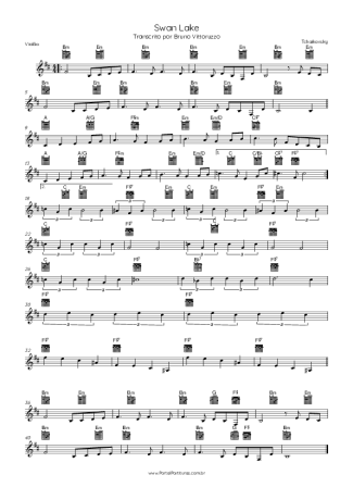 Tchaikovsky Swan Lake score for Acoustic Guitar