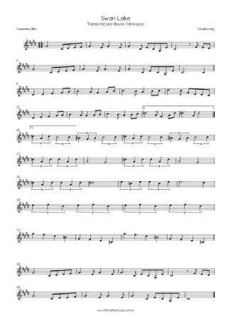 Tchaikovsky Swan Lake score for Clarinet (Bb)