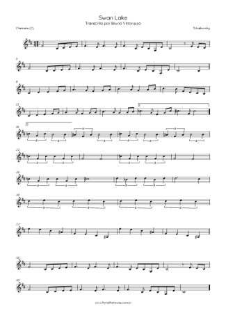 Tchaikovsky Swan Lake score for Clarinet (C)