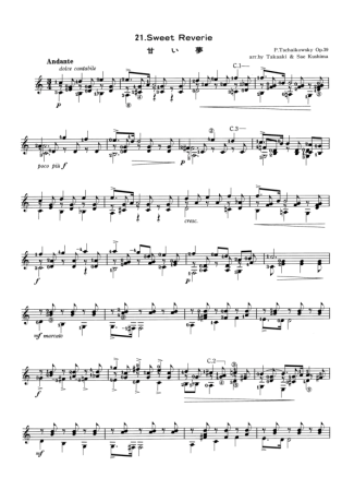 Tchaikovsky  score for Acoustic Guitar