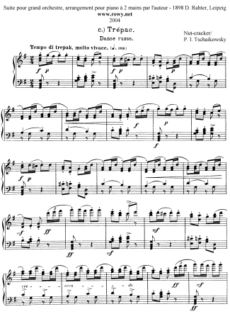 Tchaikovsky Trepac (The Nutcracker Suite) score for Piano