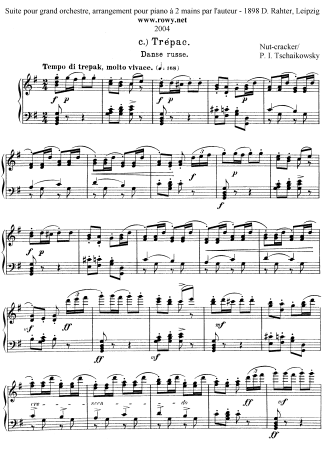 Tchaikovsky  score for Piano