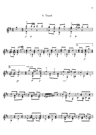 Tchaikovsky Trepak score for Acoustic Guitar