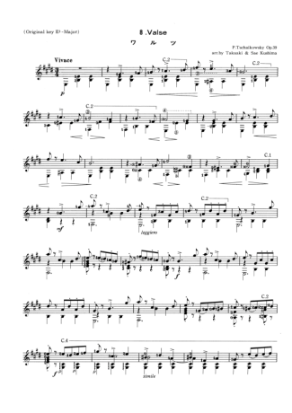 Tchaikovsky Valse score for Acoustic Guitar