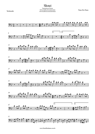 Tears For Fears Shout score for Cello