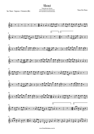 Tears For Fears Shout score for Clarinet (Bb)