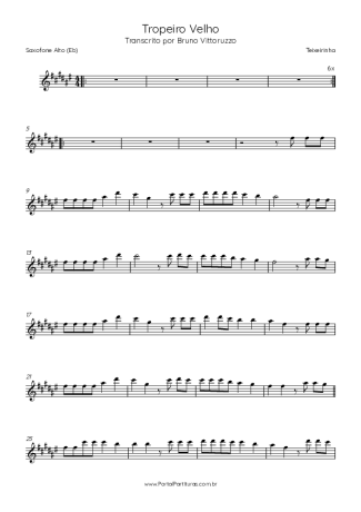 Teixeirinha  score for Alto Saxophone