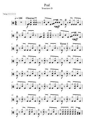 Score for Drums