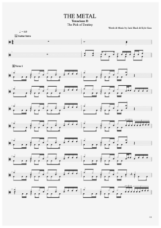 Tenacious D The Metal score for Drums
