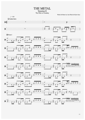 Tenacious D The Metal score for Drums