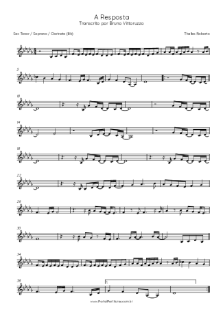 Thalles Roberto A Resposta score for Tenor Saxophone Soprano (Bb)