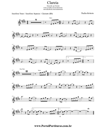 Thalles Roberto Clareia score for Clarinet (Bb)