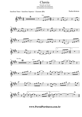 Thalles Roberto Clareia score for Clarinet (Bb)