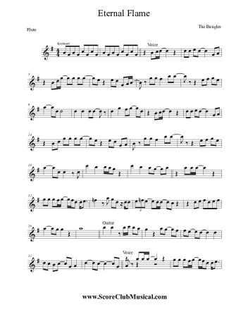 The Bangles Eternal Flame score for Flute