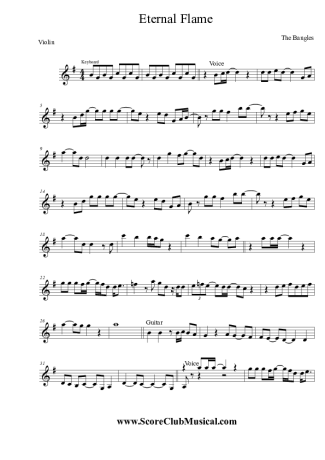 The Bangles Eternal Flame score for Violin