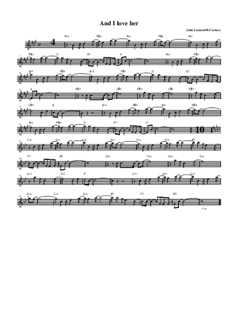 The Beatles And I Love Her score for Alto Saxophone