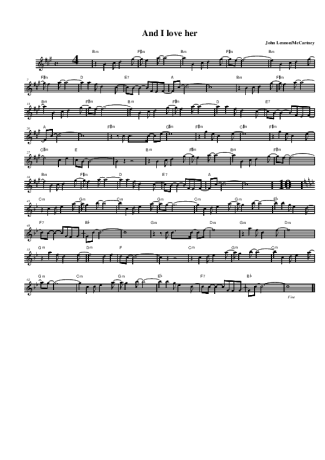 The Beatles  score for Alto Saxophone