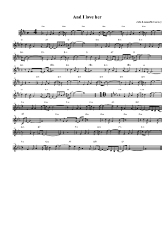 The Beatles And I Love Her score for Clarinet (Bb)
