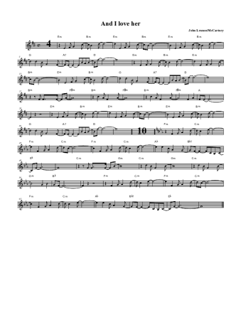 The Beatles  score for Tenor Saxophone Soprano (Bb)