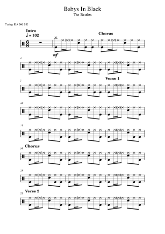 The Beatles  score for Drums