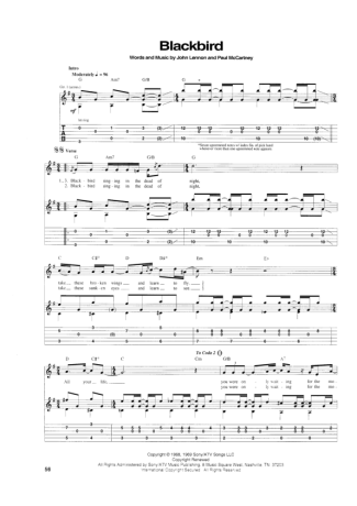 The Beatles Black Bird score for Guitar