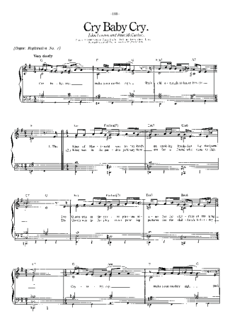 The Beatles Cry Baby Cry score for Piano