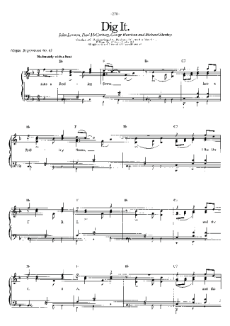 The Beatles Dig It score for Piano