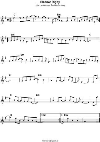 The Beatles Eleanor Rigby score for Keyboard