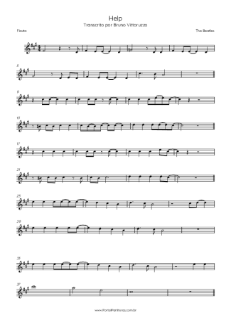 The Beatles Help score for Flute