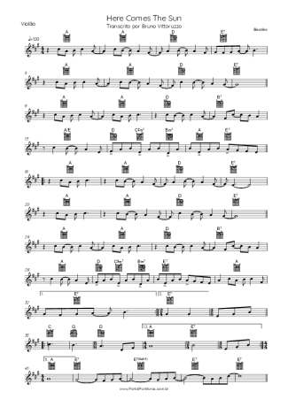 The Beatles Here Comes The Sun score for Acoustic Guitar