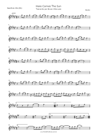 The Beatles  score for Alto Saxophone