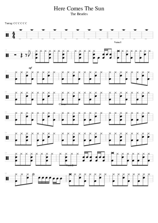 The Beatles Here Comes The Sun score for Drums