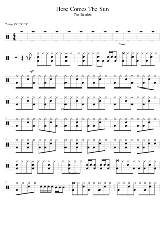 The Beatles  score for Drums