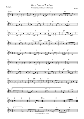 The Beatles Here Comes The Sun score for Keyboard