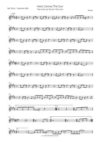 The Beatles  score for Tenor Saxophone Soprano (Bb)