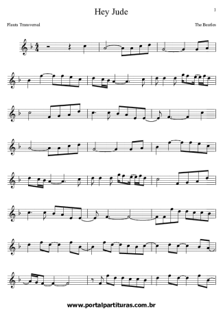 The Beatles Hey Jude score for Flute
