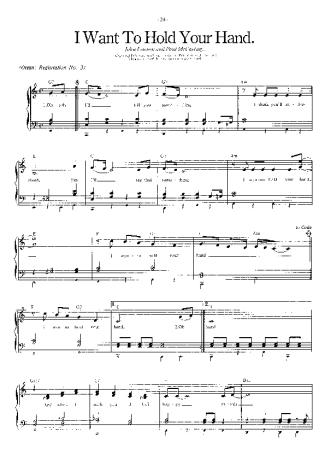 The Beatles I Want To Hold Your Hand score for Piano