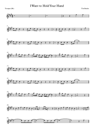 The Beatles I Want To Hold Your Hand score for Trumpet