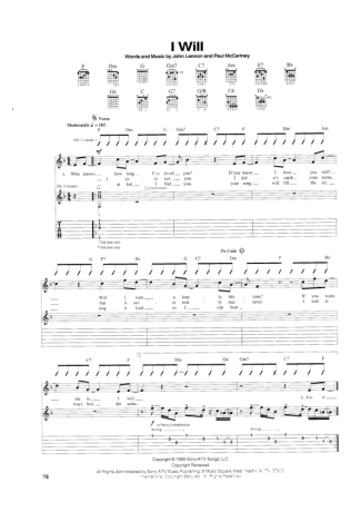 The Beatles  score for Guitar