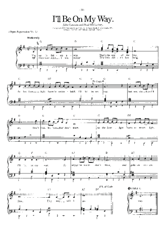 The Beatles  score for Piano