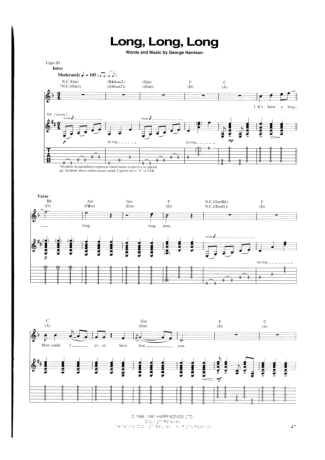 The Beatles Long Long Long score for Guitar