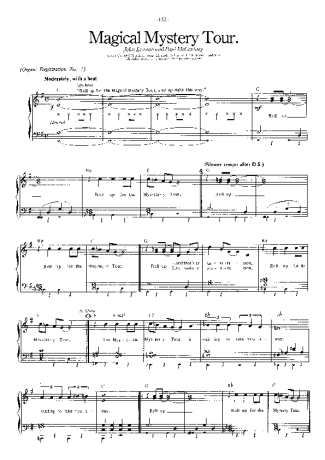 The Beatles Magical Mystery Tour score for Piano