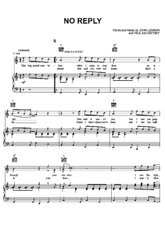 The Beatles No Reply score for Piano