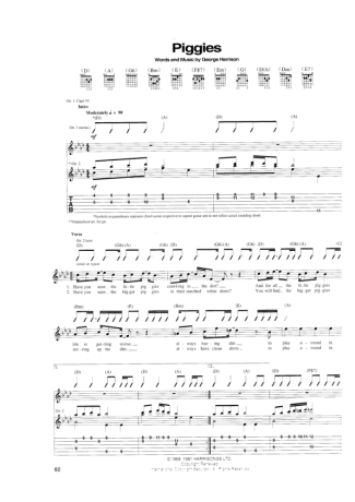 The Beatles Piggies score for Guitar