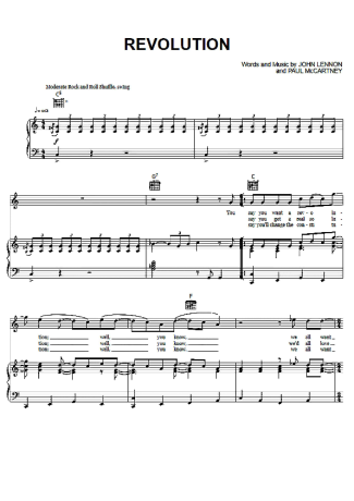 The Beatles  score for Piano