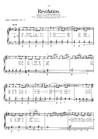The Beatles Revolution score for Piano