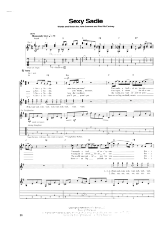 The Beatles  score for Guitar